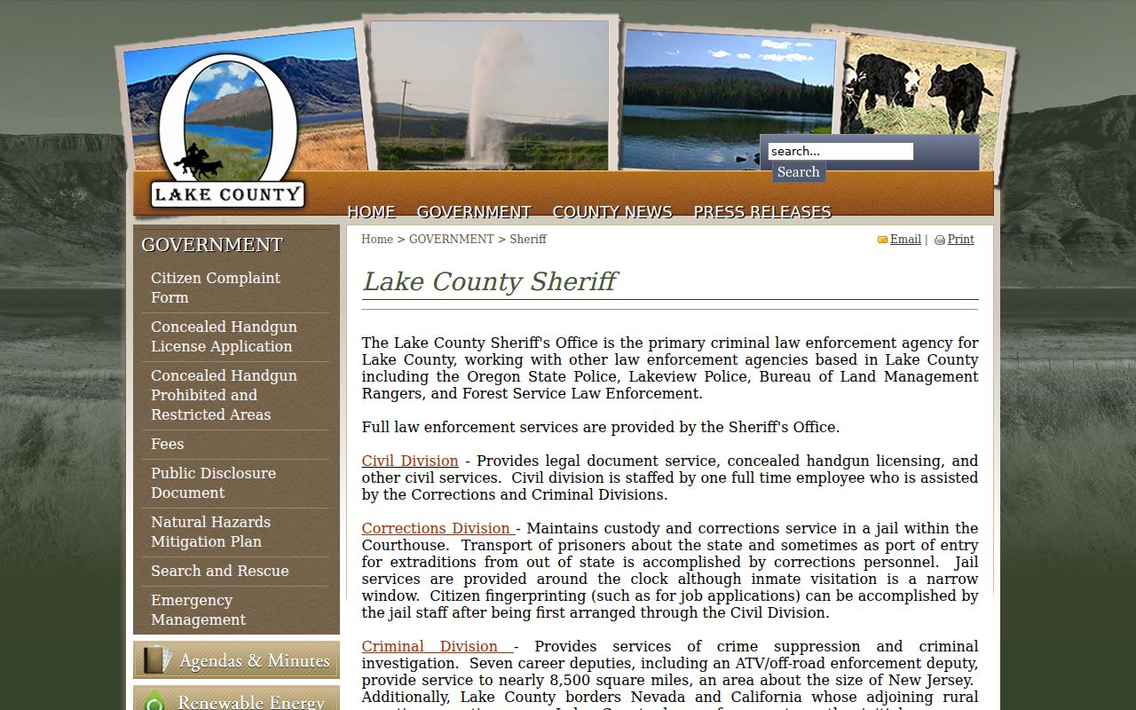 Lake County arrest lookup through the official sheriff page