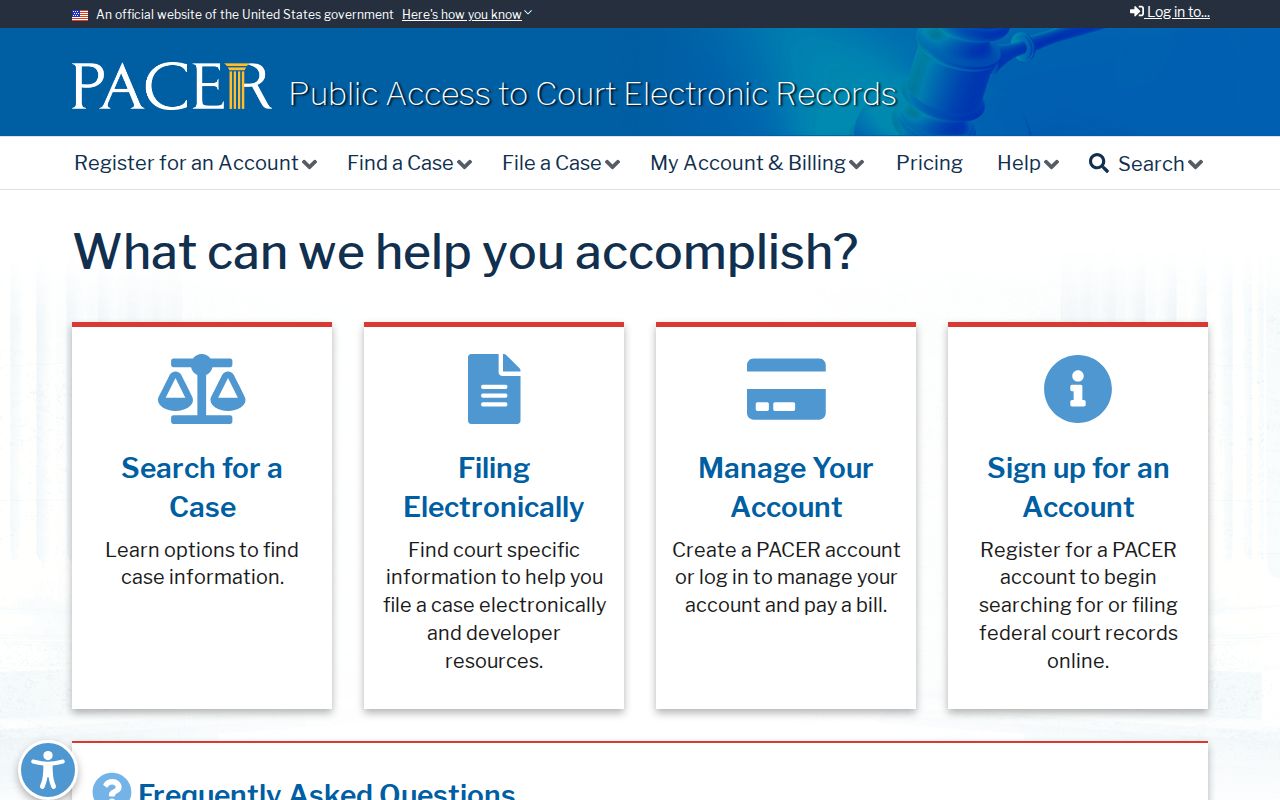 Paisley criminal records federal PACER search interface